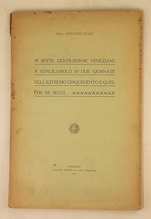 Sette gentildonne veneziane a conciliabolo in due giornate dell'estremo cinquecento e quel che ne...