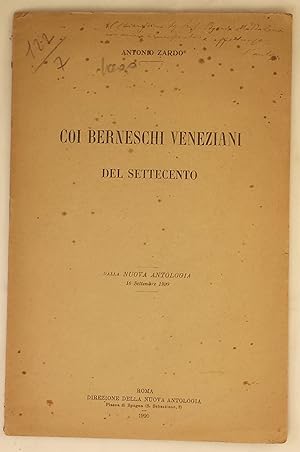 Coi berneschi veneziani del settecento. Dalla nuova antologia. 16 settembre 1920.