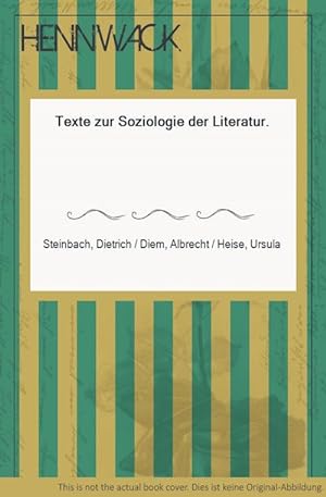 Bild des Verkäufers für Texte zur Soziologie der Literatur. zum Verkauf von HENNWACK - Berlins größtes Antiquariat