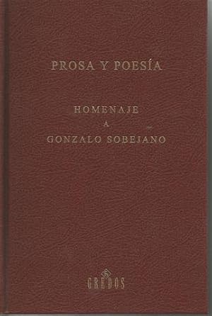 Prosa y poesía. Homenaje a Gonzalo Sobejano