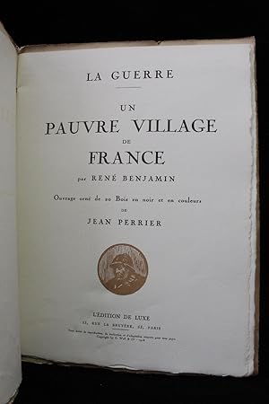 Bild des Verkufers fr Un pauvre village de France zum Verkauf von Librairie Le Feu Follet