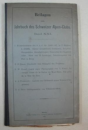Beilagen zum Jahrbuch des Schweizer Alpenclub. Band XXI. Separat erschienene Beilagen-Mappe. Bern...