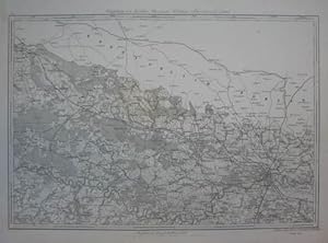 Umgebung von Krakau, Chrzanów, Trzebinia, Alwernia und Zator. Kupferstich-Karte v. Carl von Kumme...