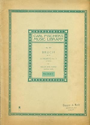 Image du vendeur pour BRUCH: Op. 44, CONCERTO No. 2, D Minor: VIOLIN AND PIANO (Carl Fischer, No. 853) mis en vente par 100POCKETS