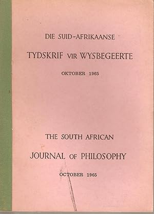 Image du vendeur pour Die Suid-Afrikaanse Tydskrif vir Wysbegeerte Okt 1965 / The South African Journal of Philosophy Oct 1965 mis en vente par Snookerybooks