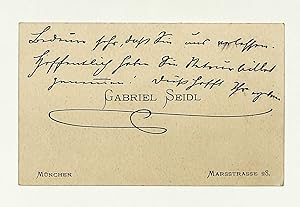 Imagen del vendedor de Eigenh. beschriftete Visitenkarte. a la venta por Eberhard Kstler Autographen&Bcher oHG