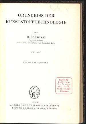 Bild des Verkufers fr Grundriss der Kunststofftechnologie. zum Verkauf von Antiquariat Bookfarm