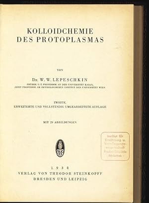 Seller image for Kolloidchemie des Protoplasmas. for sale by Antiquariat Bookfarm