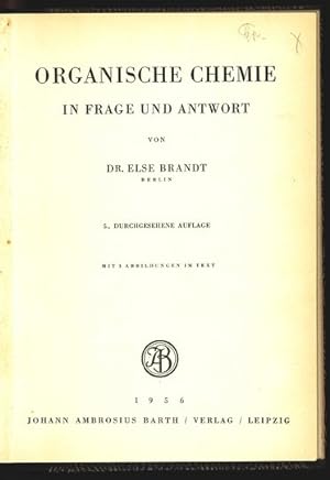 Bild des Verkufers fr Organische Chemie in Frage und Antwort. zum Verkauf von Antiquariat Bookfarm