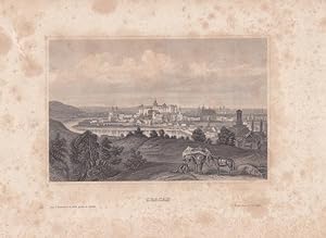 Krakau, schöner Stahlstich um 1850 aus dem bibliographischen Institut Hildburghausen, Blattgröße:...