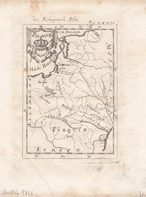 Das Königreich Poln, Kupferstich um 1729 von Alain Manesson Mallet (1630 - 1706), Blattgröße: 21 ...
