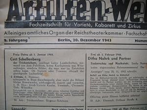 Artisten-Welt. Fachzeitschrift für Variete, Kabarett und Zirkus. Alleiniges Organ der Reichstheat...