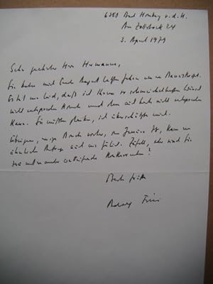 Handschriftlicher Brief auf DIN A 5.