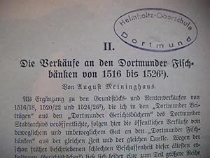 Die Verkäufe an den Dortmunder Fischbänken von 1516 - 1526. Sonderdruck aus "Beiträge zur Geschic...