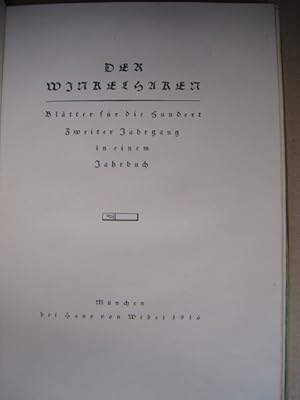 Blätter für die Hundert.[Widmungexemplar von Weber]. Zweiter Jahrgang in einem Jahrbuch.