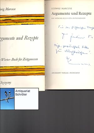 Immagine del venditore per Argumente und Rezepte. Ein Wrter-Buch fr Zeitgenossen. [signiert, signed]. venduto da Antiquariat Schrter -Uta-Janine Strmer