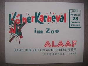 Klub der Rheinländer Berlin e.V. gegründet 1875. Kölner Karneval im Zoo.