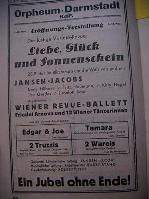 Artisten-Welt (früher: Die Deutsche Artistik). Alleiniges Organ der Reichstheaterkammer - Fachsch...
