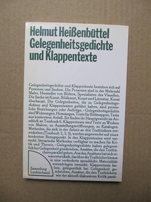 Bild des Verkufers fr Gelegenheitsgedichte und Klappentexte. zum Verkauf von Antiquariat Schrter -Uta-Janine Strmer
