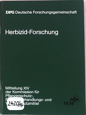 Imagen del vendedor de Herbizid-Forschung : Zusammenfassung d. Arbeiten in d. beiden Schwerpunktprogrammen ber "Verhalten und Nebenwirkungen von Herbiziden". Kommission fr Pflanzenschutz-, Pflanzenbehandlungs- und Vorratsschutzmittel: Mitteilung 14; a la venta por books4less (Versandantiquariat Petra Gros GmbH & Co. KG)