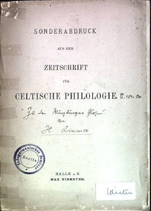 Imagen del vendedor de Zu den Wrzburger Glossen aus: Zeitschrift fr Celtische Philologie; VI. a la venta por books4less (Versandantiquariat Petra Gros GmbH & Co. KG)