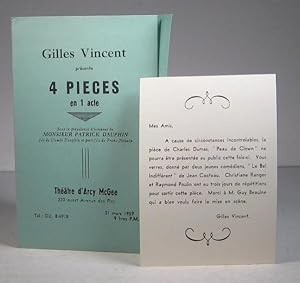 Gilles Vincent présente 4 pièces en 1 acte