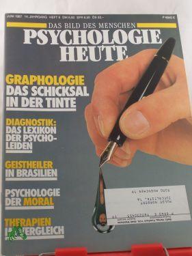 Bild des Verkufers fr 6/1987, Graphologie das Schicksal der Tinte zum Verkauf von Antiquariat Artemis Lorenz & Lorenz GbR