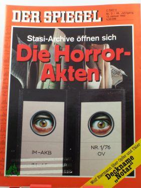 Bild des Verkäufers für 3/1992, 13. Januar, Die Horrorakten, Stasi Archive öffnen sich zum Verkauf von Antiquariat Artemis Lorenz & Lorenz GbR