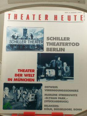 Immagine del venditore per Heft 8/1993, Schiller Theatertod Berlin venduto da Antiquariat Artemis Lorenz & Lorenz GbR