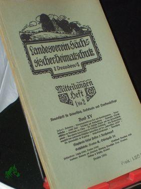 Bild des Verkufers fr Mitteilungen Heft 1-2, 1926 zum Verkauf von Antiquariat Artemis Lorenz & Lorenz GbR