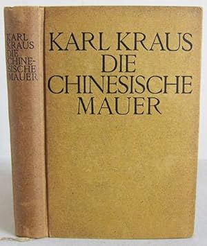 Bild des Verkufers fr Die chinesische Mauer - 4. Auflage, 1918 zum Verkauf von Verlag IL Kunst, Literatur & Antiquariat