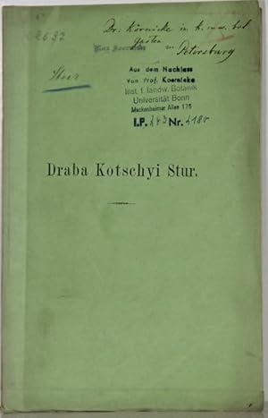 Imagen del vendedor de Draba Kotschyi Stur. Eine neue Pflanze Siebenbrgens. Separat-Abdruck aus Nr. 2 der sterreichischen Botanischen Zeitschrift 1859. a la venta por Antiquariat  Braun