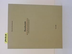 Imagen del vendedor de Durchsicht. 40 Jahre Bundesrepublik Deutschland und der Deutsche Knstlerbund. Katalog zur Ausstellung in der Kunsthalle zu Kiel vom 10.6. - 6.8.1989. a la venta por Kunstantiquariat Rolf Brehmer