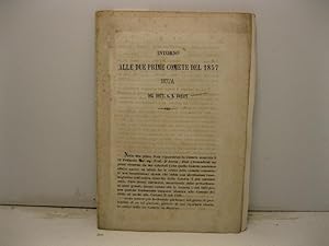 Intorno alle due prime comete del 1857. Nota