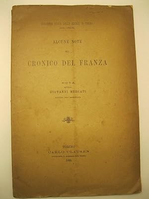 Alcune note sul Cronico del Franza. Nota dell'Abate Giovanni Mercati, direttore dell'Ambrosiana