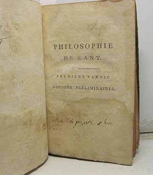 Philosophie de Kant, ou Principes Fondamentaux de la Philosophie Transcendentale. Par Charles Vil...