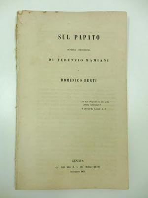 Sul papato. Lettera ortodossa di Terenzio Mamiani a Domenico Berti