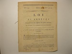Bulletins de Lois n. 15 et 16. Loi et arcte's relatifs aux jugemens des prises maritimes. Des 26 ...