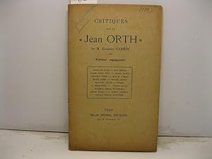 Critiques sur le 'Jean Orth' de M. Eugenio Garzon