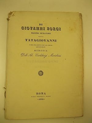Di Giovanni Borgi Maestro Muratore detto Tatagiovanni e del suo Ospizio per gli orfani abbandonat...