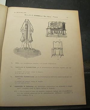 Societa' anonima ditta A. C. Zambelli. Officina meccanica e soffieria da vetro. Catalogo n. 10. S...