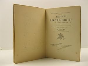 Imagen del vendedor de Impressions photographiques aux encres grasses. Traite' pratique de photocollographie a l'usage des amateurs a la venta por Coenobium Libreria antiquaria