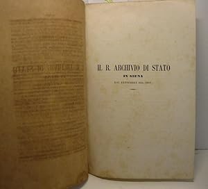 Il R. Archivio di Stato in Siena nel settembre del 1862