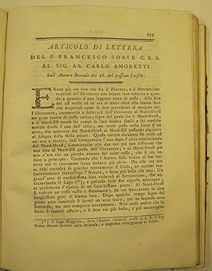 Articolo di lettera del P. Francesco Soave al sig. ab. Carlo Amoretti sull'aurora boreale dei 28 ...