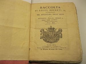 Raccolta di leggi, decreti, proclami, manifesti ec pubblicati nel Bollettino delle leggi e di pro...