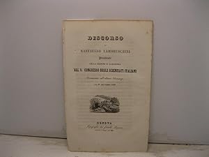 Bild des Verkufers fr Discorso all'8o Congresso degli Scienziati italiani pronunciato nell'ultima adunanza del 28 settembre 1846 zum Verkauf von Coenobium Libreria antiquaria