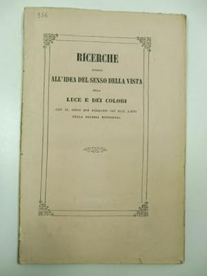 Ricerche intorno all'idea del senso della vista della luce e dei colori che il cieco puo' formars...