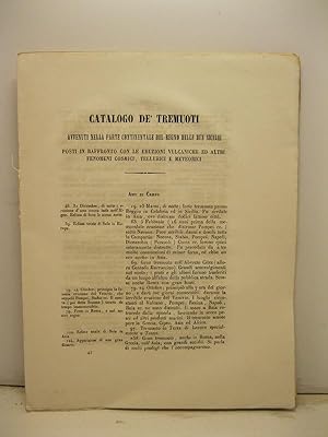 Catalogo de' tremuoti avvenuti nella parte continentale del Regno delle due Sicilie posti in raff...