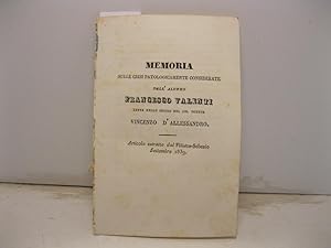 Memoria sulle crisi patologicamente considerate dell'alunno Francesco Valenti letta nello studio ...