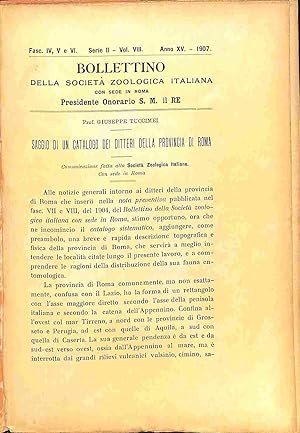 Saggio di un catalogo dei ditteri della provincia di Roma Parte I